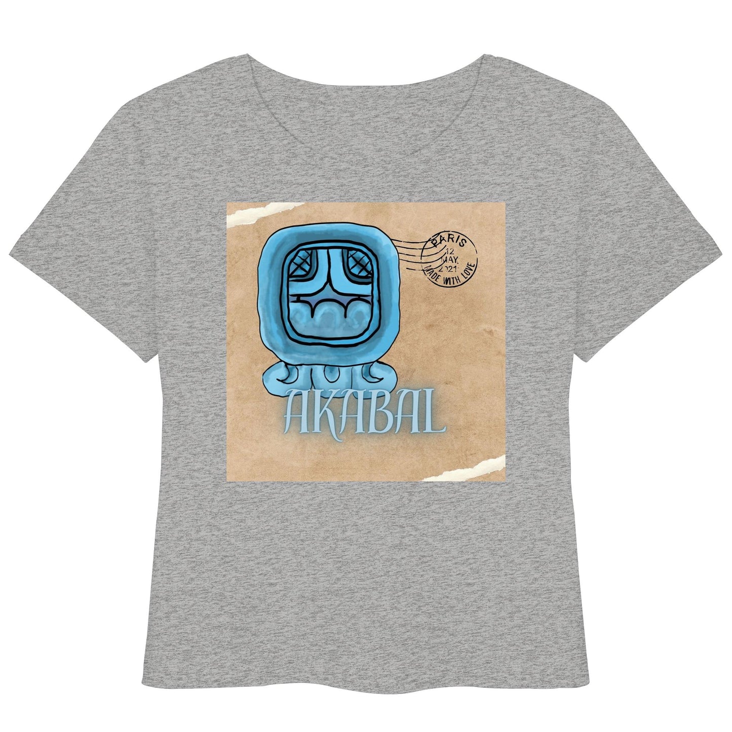 Womens Organic Lightweight T-Shirt - Blaues Haus / Blue house