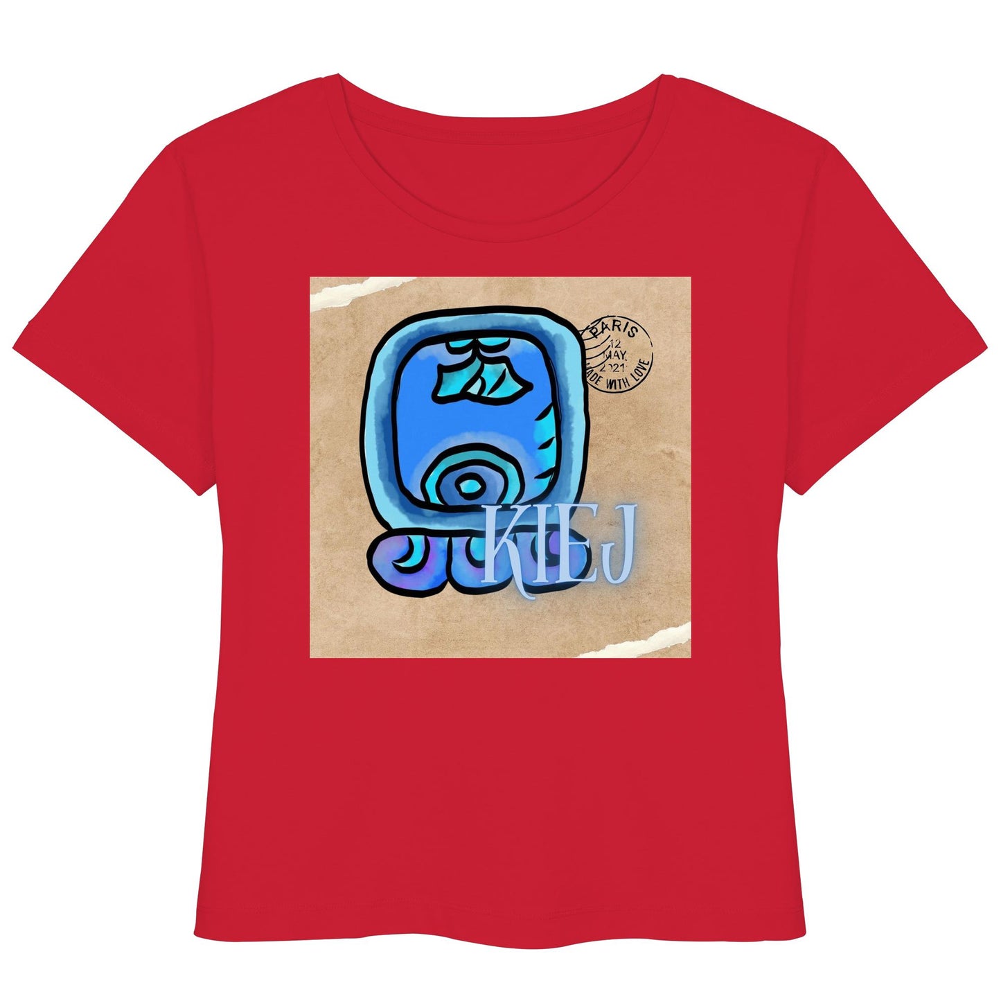 Womens Organic Lightweight T-Shirt - Blauer Hirsch / Blue deer
