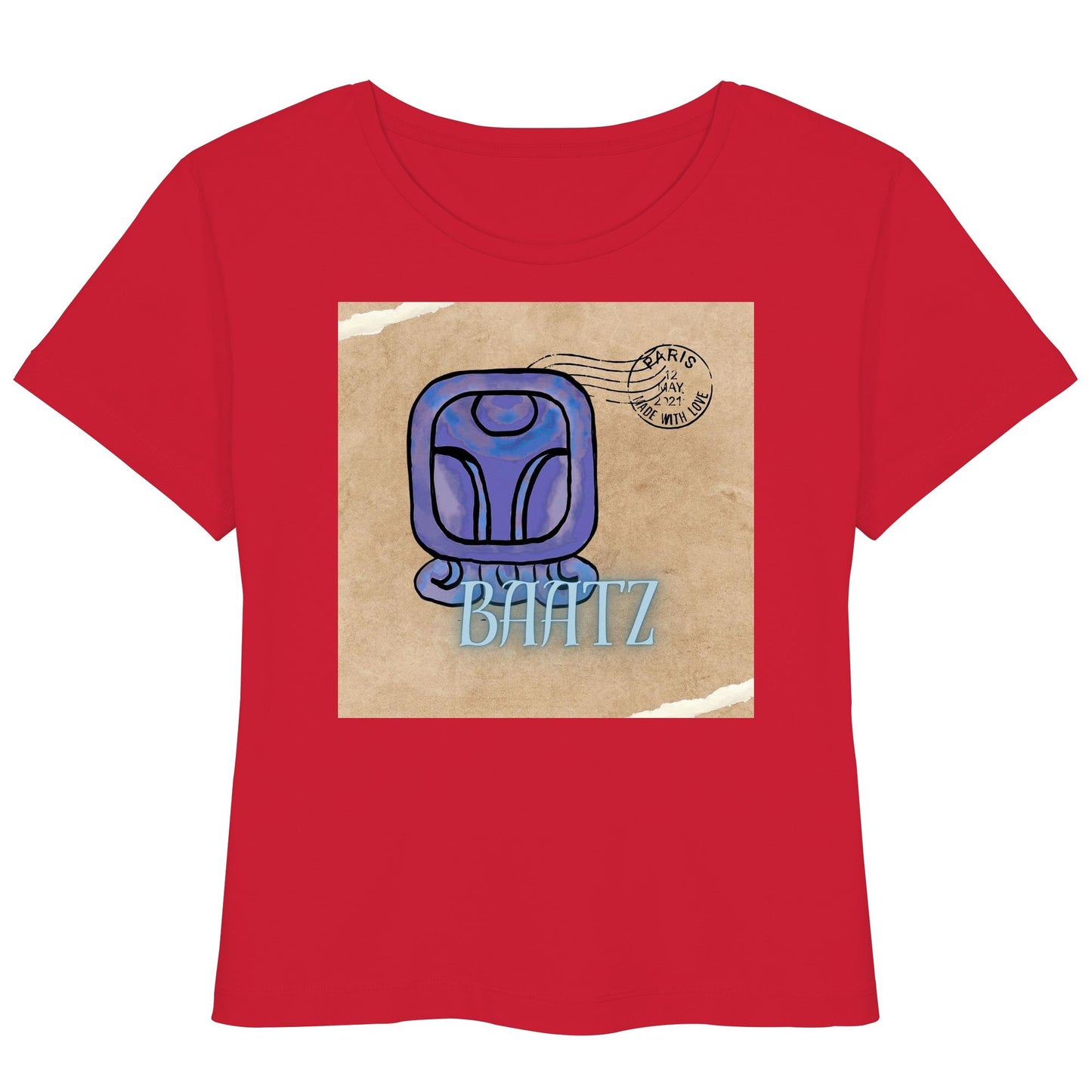Womens Organic Lightweight T-Shirt - Blauer Affe / Blue monkey
