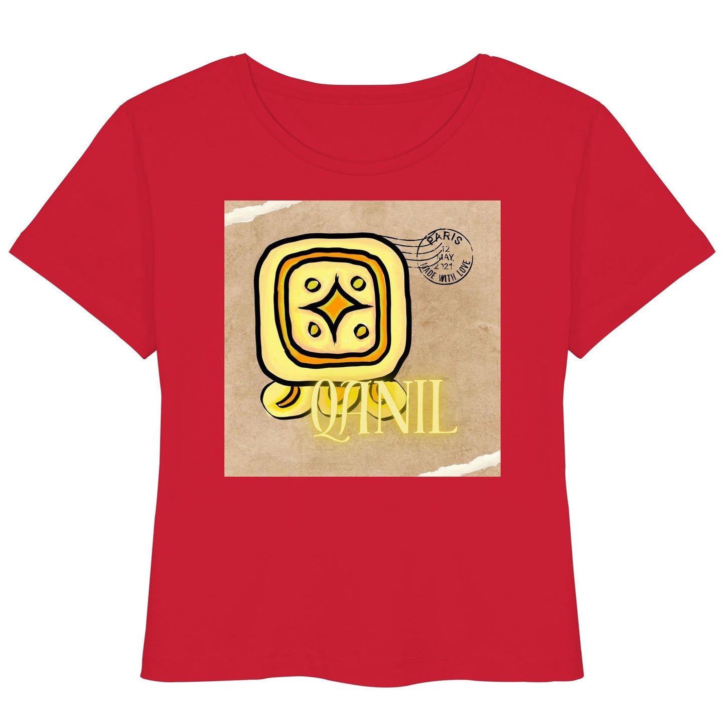 Womens Organic Lightweight T-Shirt - Gelber Stern / Yellow star